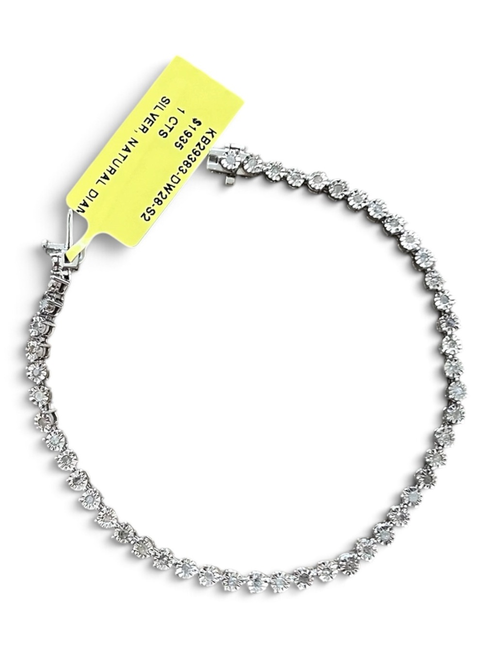 Sterling Silver Natural Diamond Tennis Bracelet